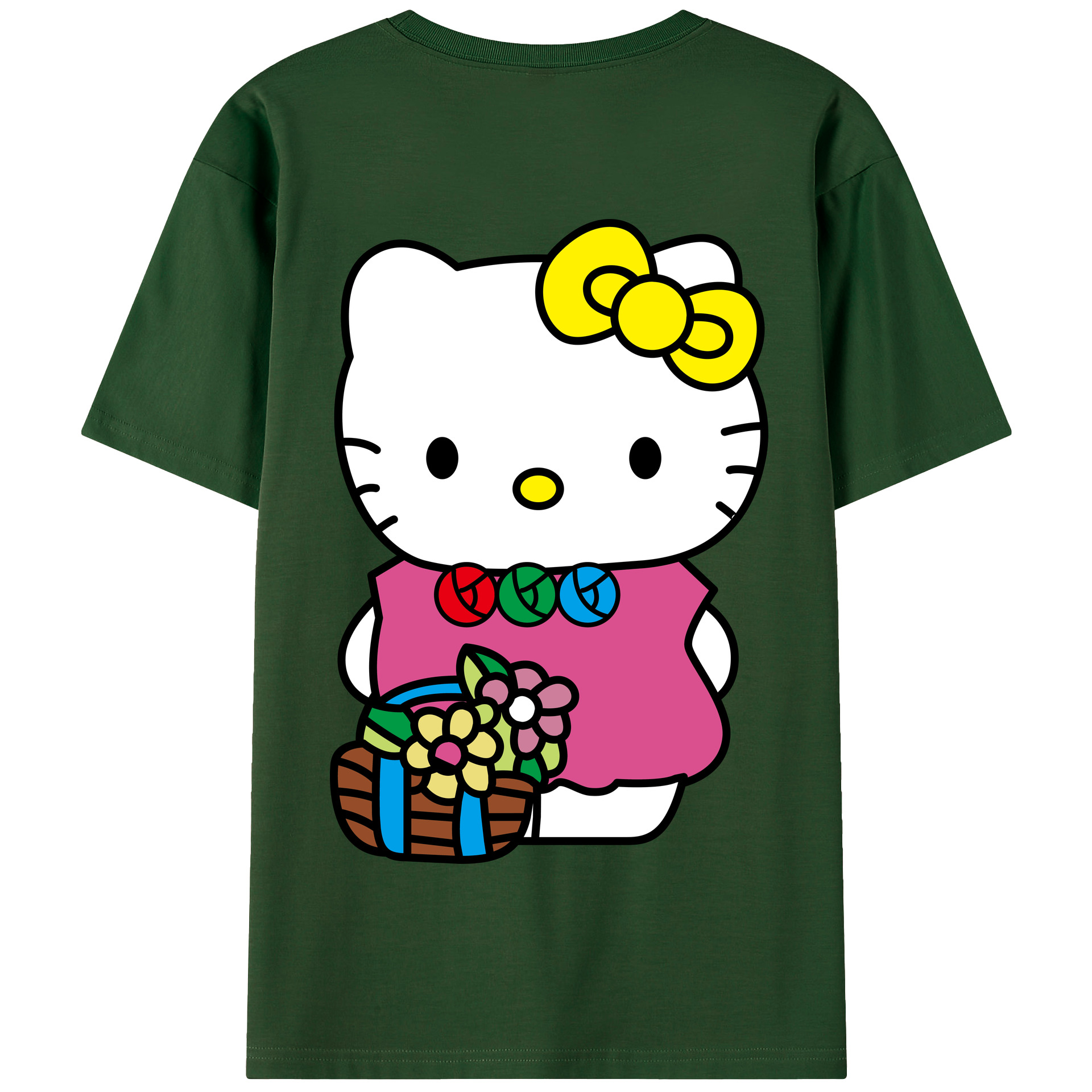 （画像用） Hello Kitty ハローキティ 綿100％半袖Tシャツ（背面プリント）